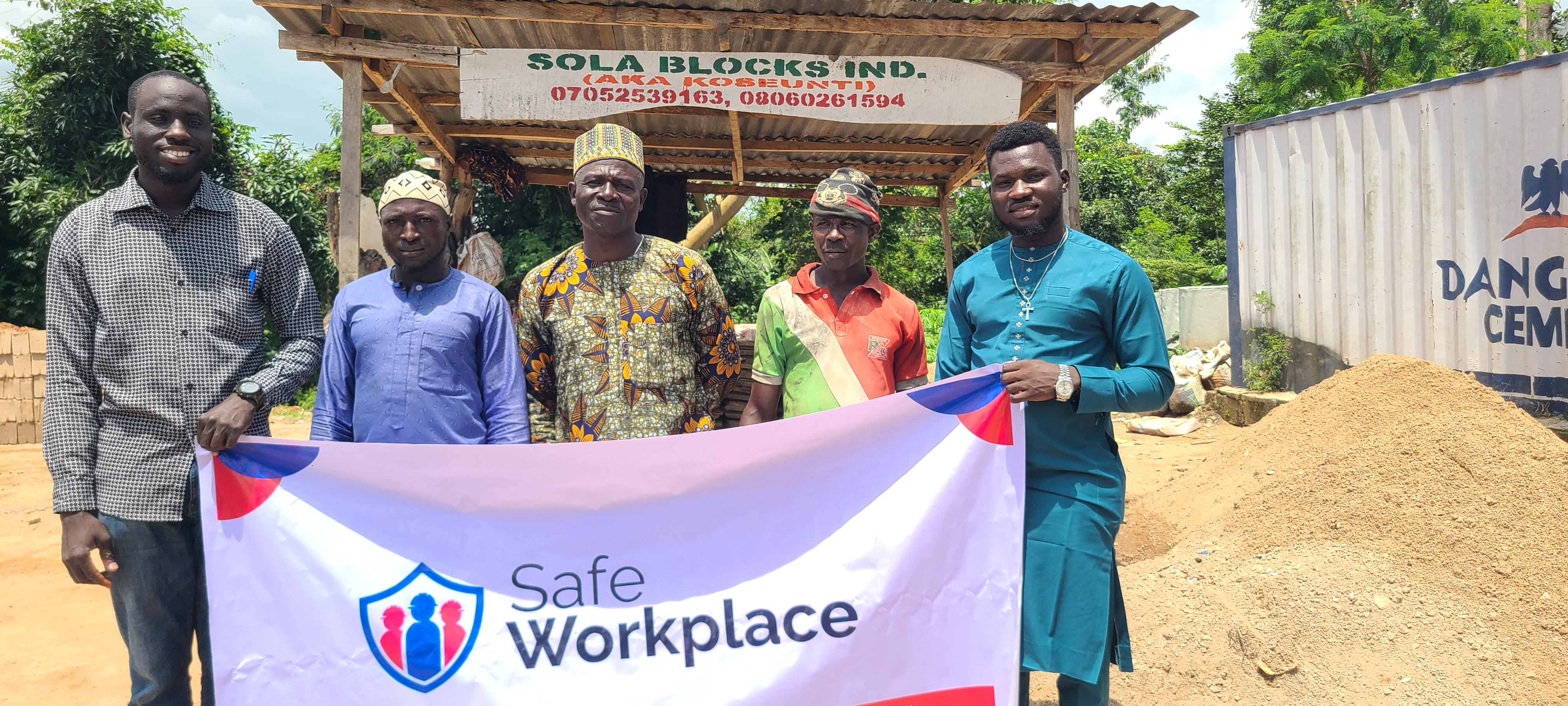 Safety training session at a construction site